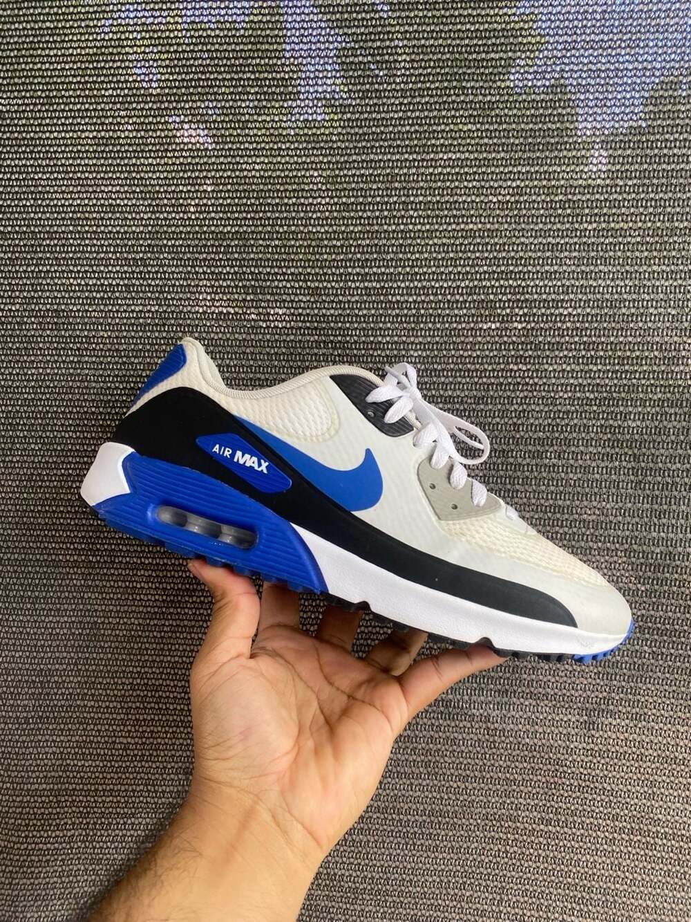 Nike Air Max 90 Golf Shoes White/Blue Size 10.5